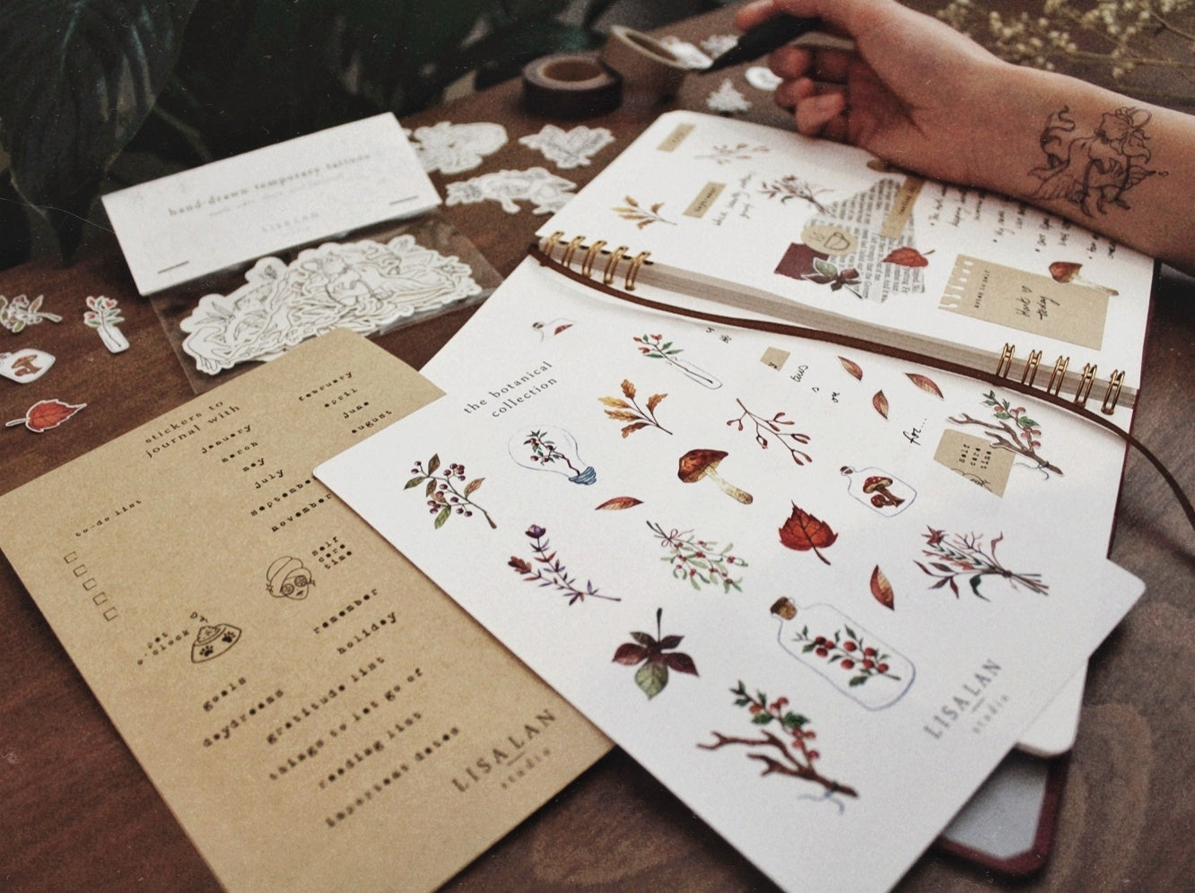 Kraft journal stickers