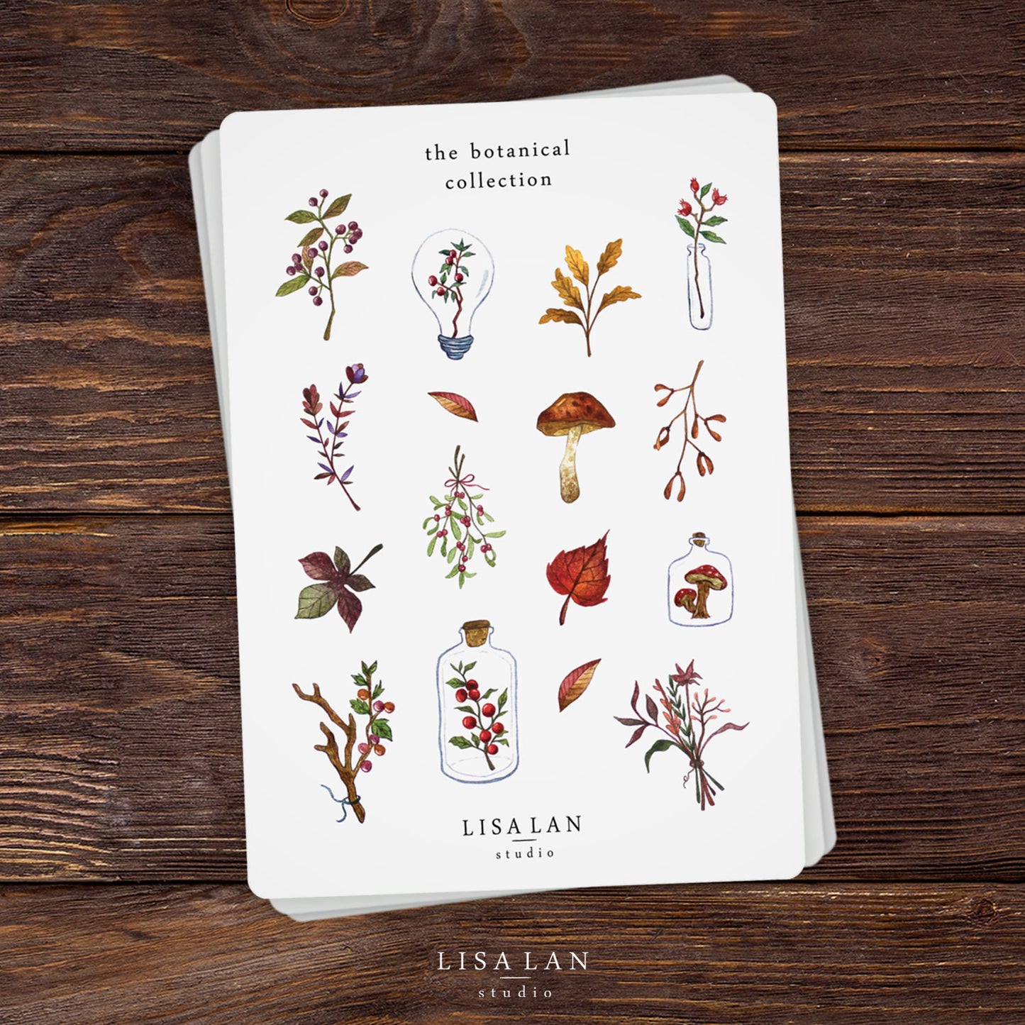 Botanical watercolour stickers