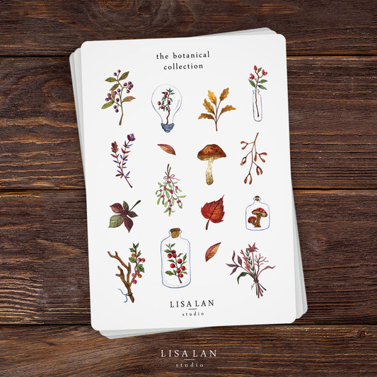 Botanical watercolour stickers